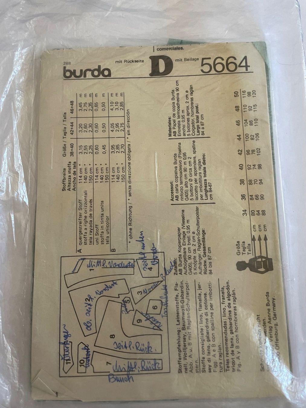 Cartamodelli: Schnittmuster Burda Anleitung und Muster – Usato da Buchs SG venduto da Billikatze5 1