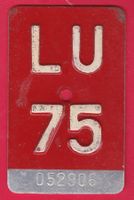 VELONUMMER / FAHRRADSCHILD, LU 75