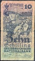 Oesterreich 10 Schilling 1927 - Antike Banknote