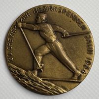 20. Bezirkrennen Greyerzer Jaun 1954 Medaille Bronze Ski
