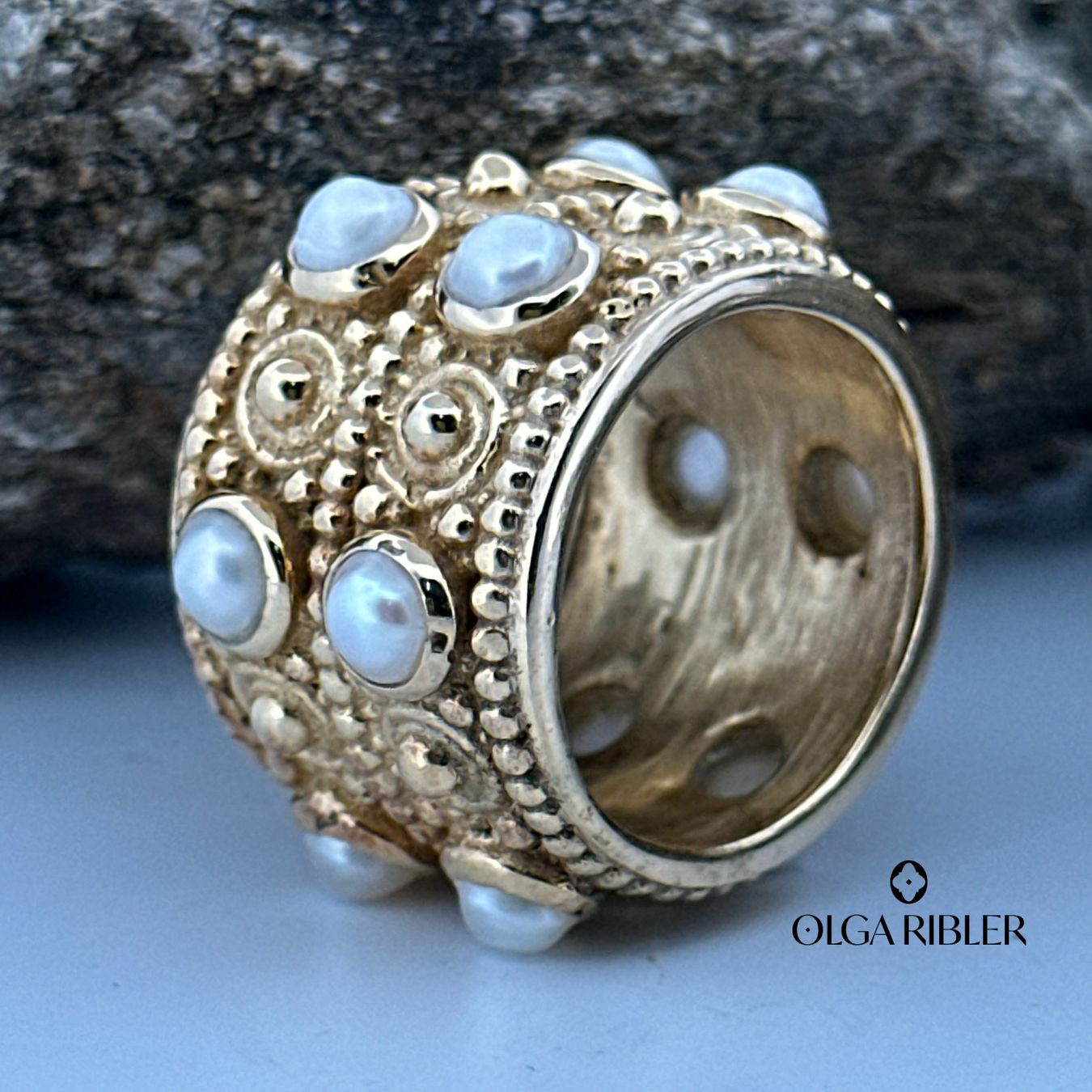 Olga Ribler Anelli: Unikate Silber Ring 925 Grösse 59 mit Perlen – Nuovo (secondo la descrizione) da Luzern venduto da Schmuckoutlet 4