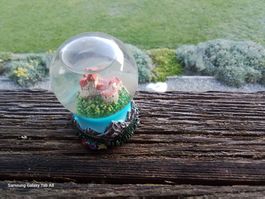 Vintage Glas Schneekugel-Schloss Vaduz-Liechtenstein 1960er