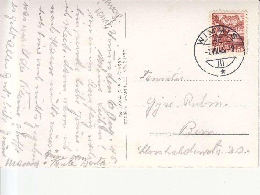 Cartoline postali: Wimmis 1945 – Usato da Bürglen TG venduto da StampGraf 1