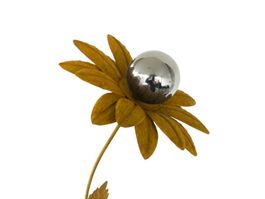 Blumenstecker 80cm Rost mit Edelstahlkugel