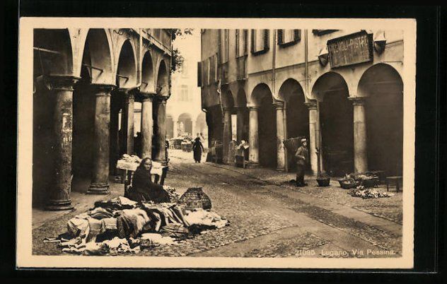 Cartoline postali: AK Lugano, Via Pessina – Usato da Berlin venduto da bartko-reher