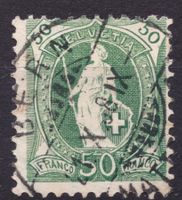 Stehende Helvetia 98A Bern Mattenhof Vollstempel 1908