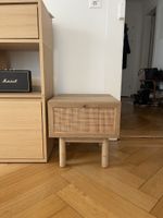 La Redoute Nachttisch Bedside Table Eichenholz Rattan