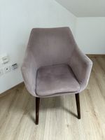 Armchair upholstered fabric rose/gray