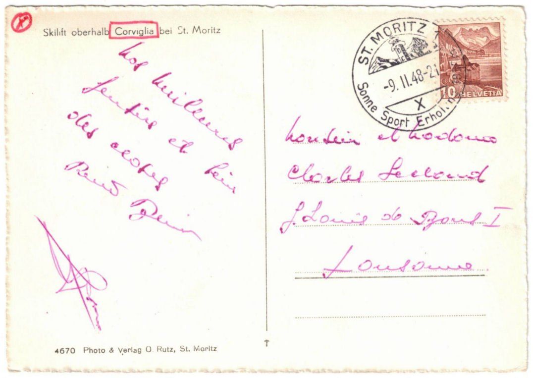 Cartoline postali: St. Moritz - Skilift Corviglia – Usato da Binningen venduto da Mountainrider 1