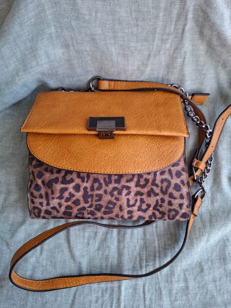 Sac Bandoulière Léopard Camel Chaîne