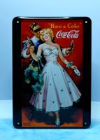 Coca Cola Blechschild Postkarte 10x15cm
