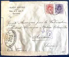 1916 - Spanien Zensurbrief / Barcelona nach Aarau