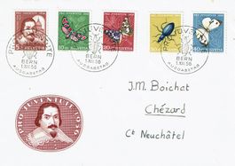 Lettre avec Pro Juventute série 1956 ET-oblit. Bern