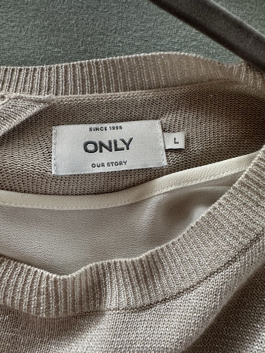 Only Maglioni & Felpe: Pullover von Only - Glitzer mit Schleife Grösse L beige – Nuovo (secondo la descrizione) da Bazenheid venduto da ManilaGrace 2