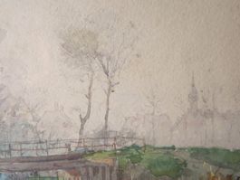 Karl Adam-Leonhard (1876–1926) Original Aquarell  signiert