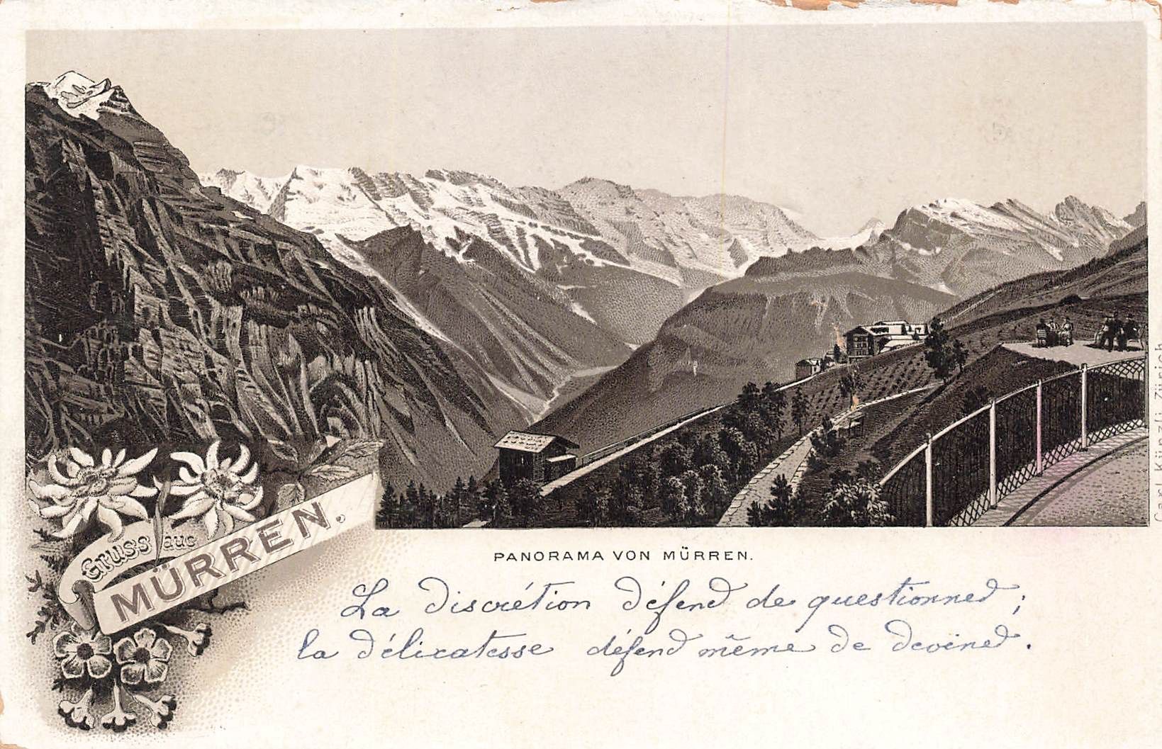 Cartoline postali: Gruss aus Mürren litho – Usato da Biasca venduto da Blenio71