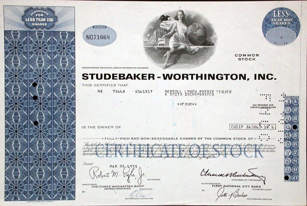 Documenti: Studebaker-Worthington, Inc. - 1974 – Usato da Solothurn venduto da Sgasche