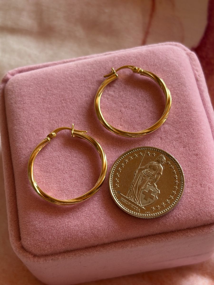 Boucles d'oreille: 750 Yellow Gold Loop Earrings – Neuf (Voir description) à St.Josefen par lop_lh8d 3
