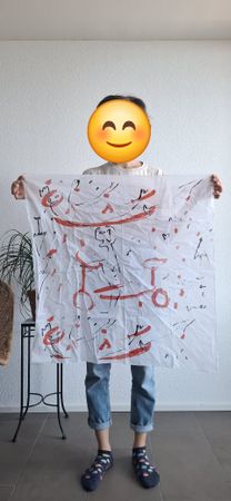 Tuch/Schal mit Malerei Motiv