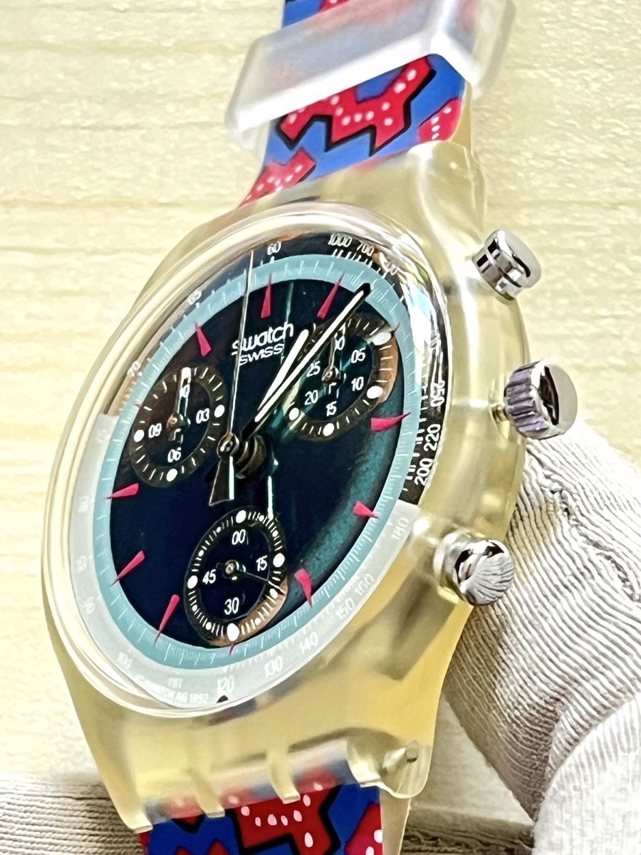 Swatch Orologi: Swatch Chronograph Uhr transparent mit buntem Armband  – Usato da Grenchen venduto da chththl 5