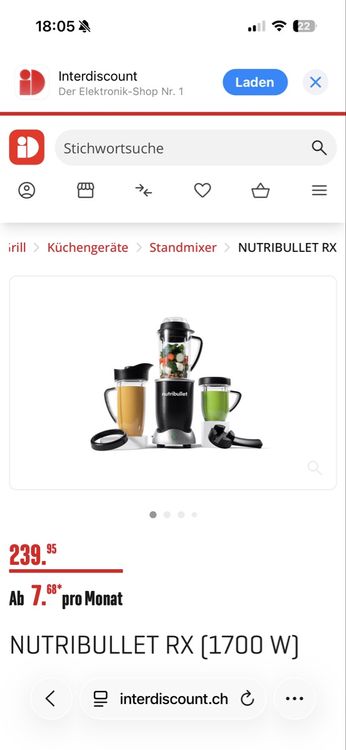 Nutribullet RX Standmixer 1700W - Top Zustand, wenig benutzt (Neu ...
