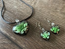 Murano Herzanhänger mit Ohrringen