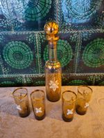 Vintage Likör-Set von Murano mit Blumendecor, 24 Kt. Gold