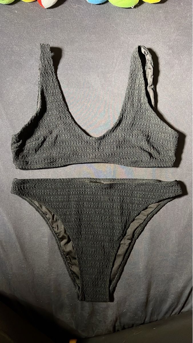 H&M Costumi da bagno & Bikini: Schwarzer Bikini mit Strukturmuster - Sommerhit – Usato da Reinach AG venduto da leo_8j25