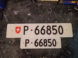 2x Nummernschild Post PTT ausrangiert 66850