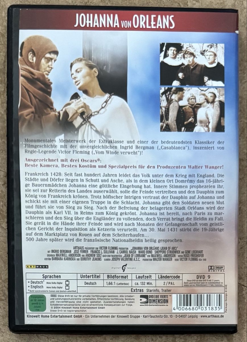 Tutti i DVDs: JOHANNA VON ORLEANS  – Nuovo (secondo la descrizione) da Dietikon venduto da AndreaSch01 1