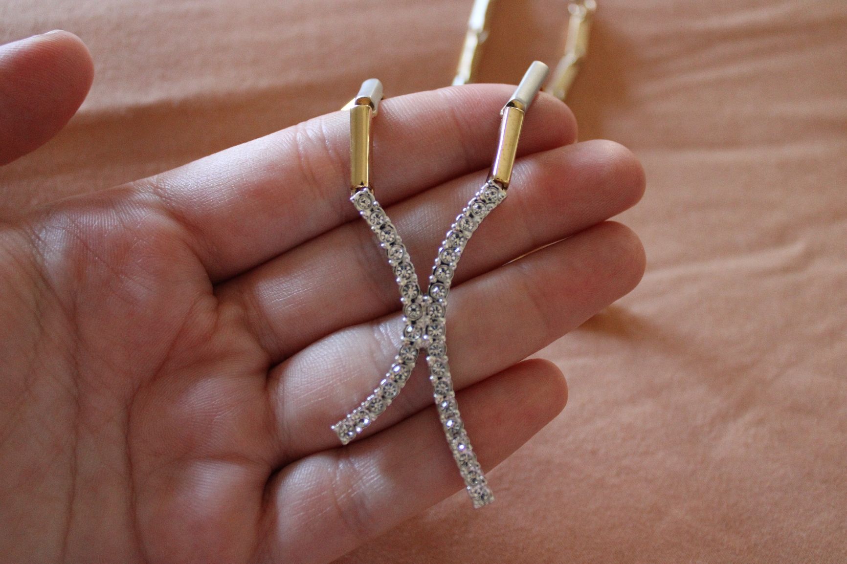Catenine: Two toned Necklace, with Swarovski Crystals – Nuovo (secondo la descrizione) da Zürich venduto da nir_n9jc 2