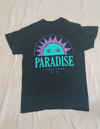 T-Shirt schwarz Grösse S bedruckt mit PARADISE