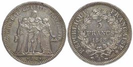 Frankreich, 5 Francs 1848 A Paris