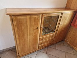 Anrichte Holz Glastür Schubladen