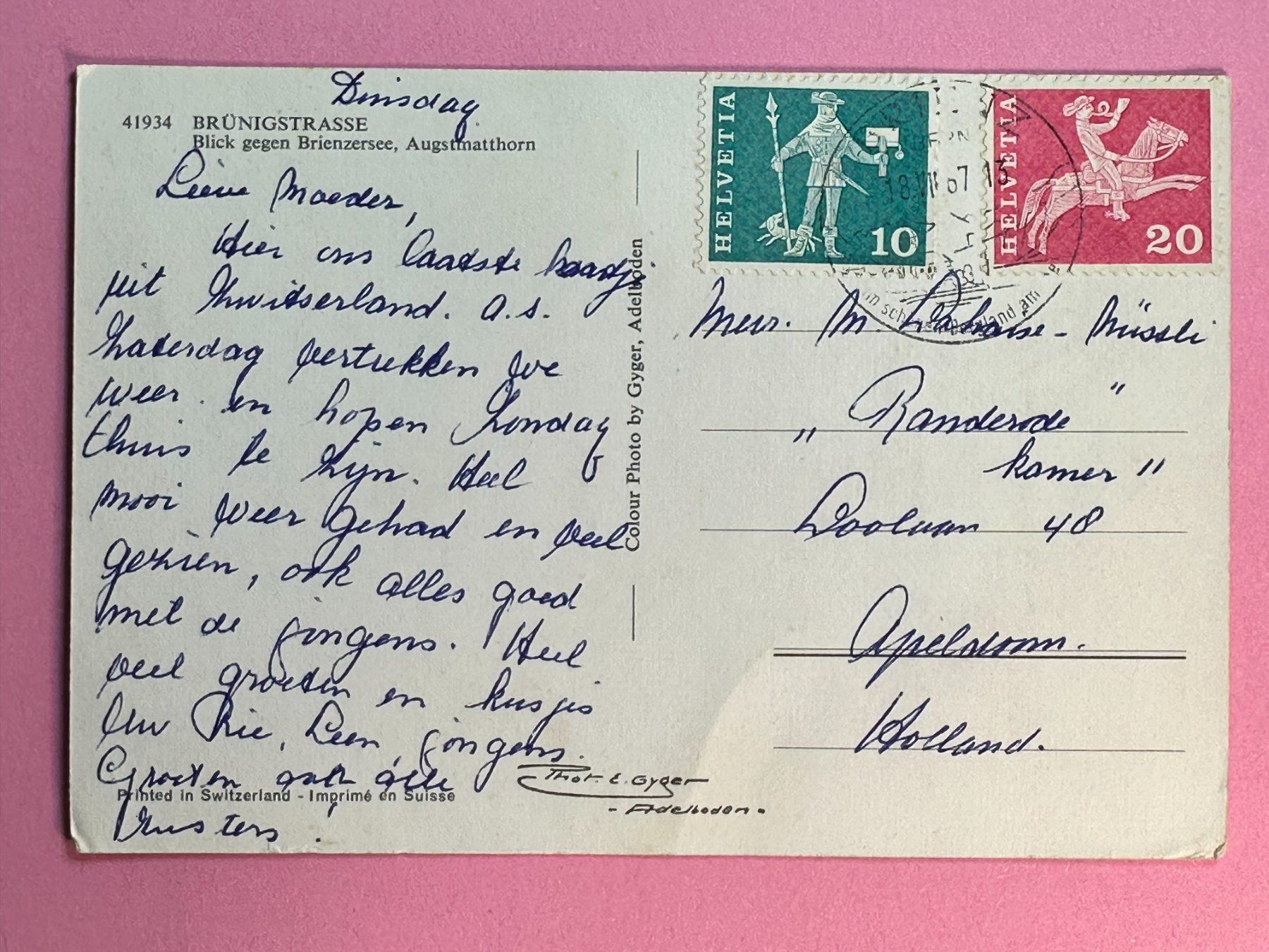 Ansichtskarten: Brünigstrasse - Postauto - vor 1967 – Gebraucht aus Steg VS von danwer74 1
