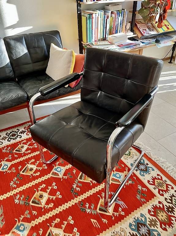 Sessel: Freischwinger Sessel Leder – Gebraucht aus Zürich von boriana
