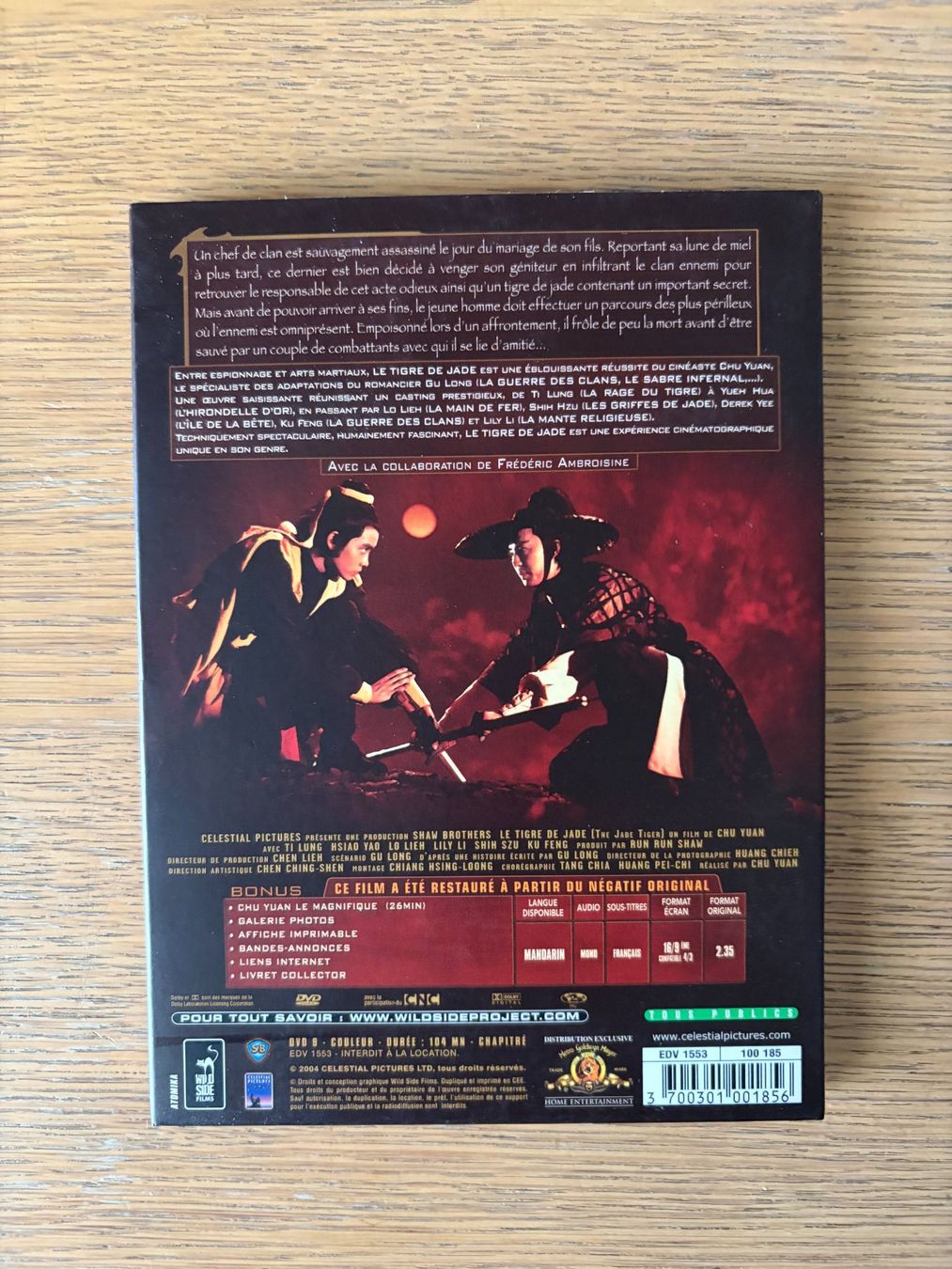 Alle DVDs: DVD LE TIGRE DE JADE – Gebraucht aus Geneve von tigre69 1