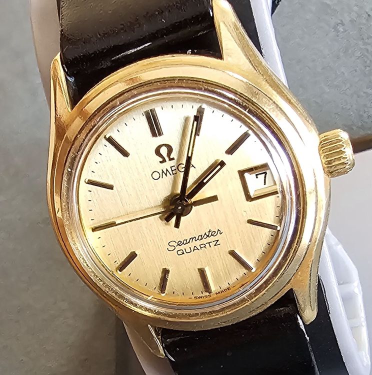 Omega Orologi: OMEGA Seamaster Vergoldet Elegante Damenuhr – Usato da Speicher venduto da Swisswtch 1