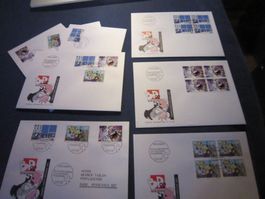 CH 1992 FDC Serie einzeln u 4er 1x Adresse und AK Stempel