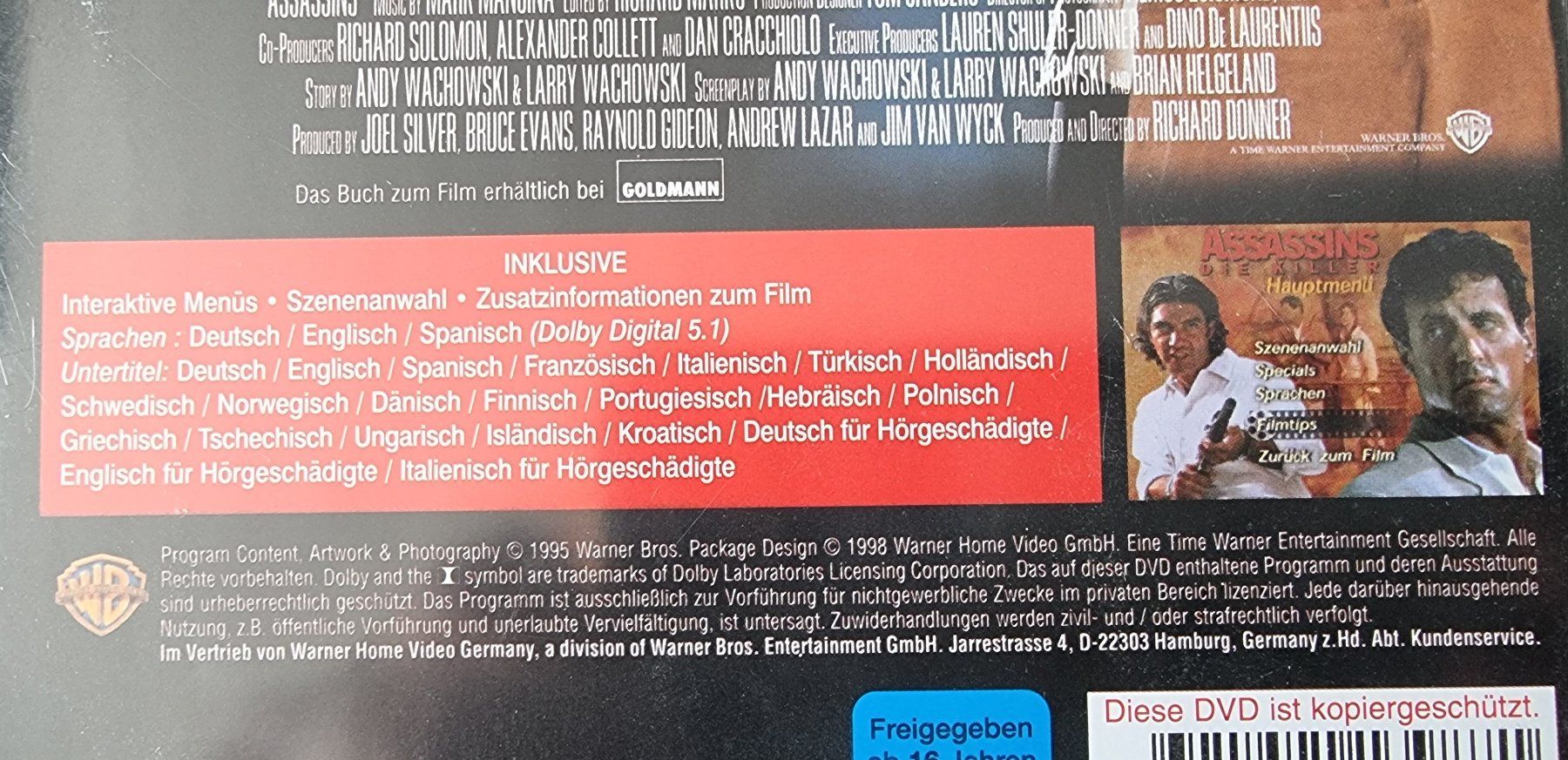 Tutti i DVDs: DVD Assassins - Die Killer / Silvester Stallone – Usato da Oetwil am See venduto da fineli2 1