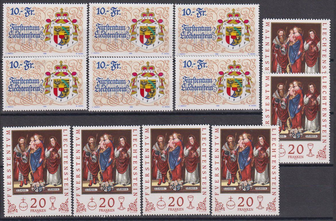 Alle Briefmarken: Liechtenstein: Hohe Werte ** – Neu (gemäss Beschreibung) aus Eschlikon TG von PhilCon