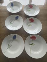 La Vie Bone China Suppenteller Set,  Blumen Design, 6 Stk