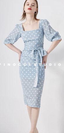 Independent designer Chic Polka Dot Midi Dress  S