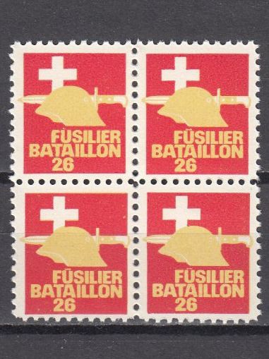 Tutti i francobolli: Infanterie Wi 266 im 4er-Block postfrisch – Usato da Bürglen TG venduto da StampGraf