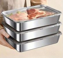 3er Set Edelstahl Frischhalteboxen, Neu!