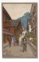 Künstler-LITHO Dorfstrasse ENGELBERG