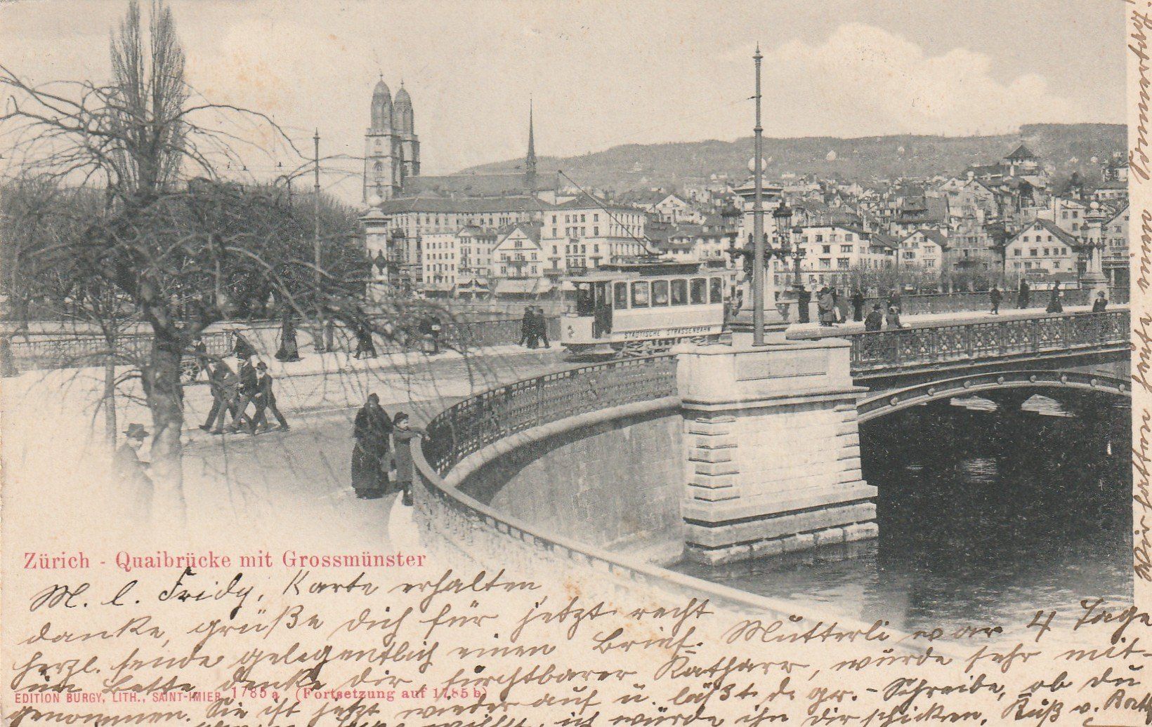 Cartoline postali: Zürich Quaibrücke mit Tram – Usato da Rorschacherberg venduto da fratovi2