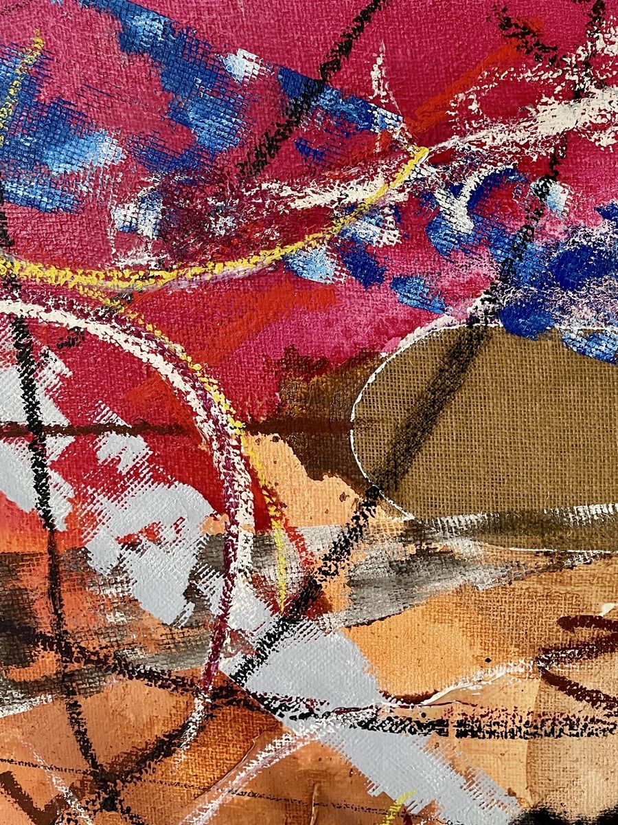 Tableau Abstrait MINO (Dominique Gonseth-Alleyn) Huile Jute (D'occasion ...