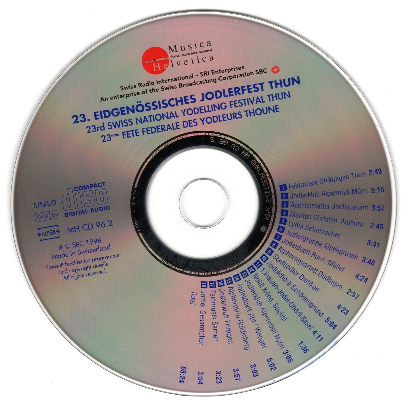 CD: 23. Eidgenössisches Jodlerfest Thun – Nuovo e nell'imballaggio originale da Allmendingen b. BE venduto da MMC-MuMeCo 5