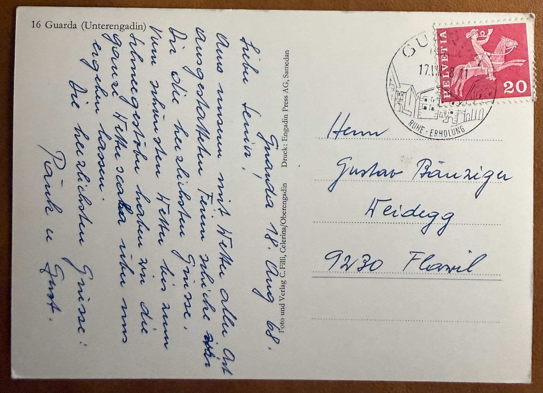 Cartoline postali: Guarda - Panorama 1968 – Usato da Lutry venduto da Ediego 1